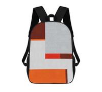 sinyumoney Colorful Geometric 23 Children's Backpack, 3D Printed School Backpack, Backpack for Boys Girls, Adjustable School Bag for Primary School 17inch