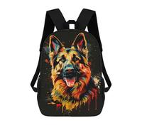 sinyumoney Colorful German Shepherd Art Print-5 Backpack School Bag Lightweight Airport College Students Back Pack for School/Work/Travel 17inch