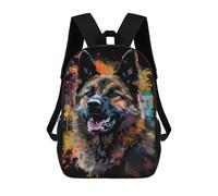 sinyumoney Colorful German Shepherd Art Print-8 School Backpack Lightweight Airport College Students Back Pack for Boys/Girls/Teenagers 17inch