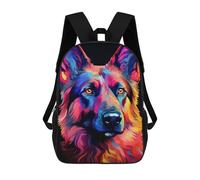 sinyumoney Colorful German Shepherd Art Print Backpack School Computer Rucksack for School/Work/Travel- Perfect for Travel, Work And Daily Use 17inch