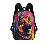 sinyumoney Colorful German Shepherd Art Print Rucksack Travel College Rucksack Backpacks for Teenage Girls Boys Women Men 17inch