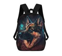 sinyumoney Colorful German Shepherd Portrait Backpack 3D Print Kids Bag Elementary Students Daypack Lightweight School Bag for Children Girls Boys Nursery Lunch Pack 17inch