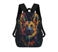 sinyumoney Colorful German Shepherd Rucksack Water Resistant Travel Backpack Computer Bag for Men, Women & Teenage Boys 17inch