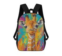sinyumoney Colorful Giraffe Art Print-3 3D Printed 17inch School Bag Children's School Backpack Travel Backpacks Casual Fashion Bag for Kids School Students