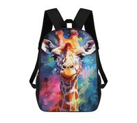 sinyumoney Colorful Giraffe Art Print-6 17inch School Bag 3D Printed Children's School Backpack Casual Fashion Travel Backpacks for Kids School Students