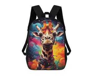 sinyumoney Colorful Giraffe Art Print Backpack School Bag Fashion Stationery Backpack Waterproof Casual Daypacks- Perfect for Travel, Work And Daily Use 17inch