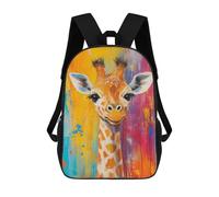 sinyumoney Colorful Giraffe Art Print Backpacks 3D Printed Kids School Backpack School Bag Fashion Rucksacks for Boys Elementary And Middle School Students 17inch