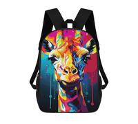 sinyumoney Colorful Giraffe Art Print School Backpack High Secondary School Bags Casual Backpack for Girl, Teen Girls 17inch