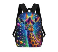 sinyumoney Colorful Giraffe Artwork Kids School Backpack 3D Printed Backpacks Fashion School Bag Rucksacks for Boys Elementary And Middle School Students 17inch
