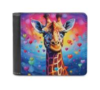 sinyumoney Colorful Giraffe Balloons Art 3D Print Clutch Purse ID Window Coin Slots Note Section Soft Convenient Purse Youth Guys 11.7cm*9.5cm