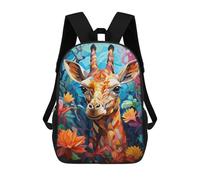 sinyumoney Colorful Giraffe in Flowers Backpack School Bag Business Durable Laptop Bag for Boys/Girls/Teenagers 17inch