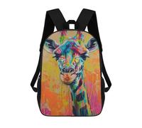 sinyumoney Colorful Giraffe Painting Artwork School Backpack Business Durable Laptop Bag for Camping Outdoor Adventures And Daily Travel 17inch