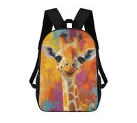 sinyumoney Colorful Giraffe Portrait Backpack School Lightweight Schoolbag Dayback Bookbag College for Men, Women & Teenage Boys 17inch
