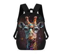 sinyumoney Colorful Giraffe with Glasses Art Print-5 School Backpack School Secondary High School College Backpack Travel for Men, Women & Teenage Boys 17inch