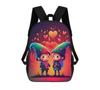 sinyumoney Colorful Gnome Romance School Backpack Large Lightweight Casual Backpack for Girls Boys Teenage 17inch