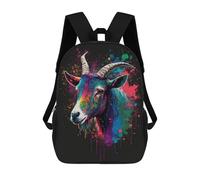 sinyumoney Colorful Goat Art Print-1 Rucksack Water Resistant Travel Backpack Computer Bag for Campus Outdoor Travel Sports 17inch