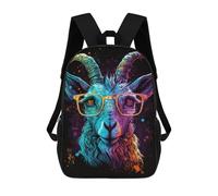 sinyumoney Colorful Goat Art Print Kids Backpacks Children Bag,Anime Bag,Large Capacity Kids Backpack, 3D Printed Children's,Student Schoolbag,Kids Boys Girls School Bag 17inch