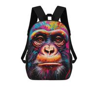 sinyumoney Colorful Gorilla Portrait-4 Backpack School Bag Computer Rucksack for School/Work/Travel for Boys/Girls/Teenagers 17inch