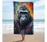 sinyumoney Colorful Gorilla Portrait -4 Beach Towels Adults Sand Free Lightweight Super Soft Feel Basics Towel Set for Spa Gym Hotel & Everyday Bathroom 130x80cm
