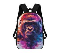 sinyumoney Colorful Gorilla Portrait Art Print School Backpack Fashion Stationery Backpack Waterproof Casual Daypacks for Men/Women 17inch