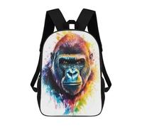 sinyumoney Colorful Gorilla Portrait Backpack School Bag Secondary Causal Travel High School Bags - Perfect for Travel, Work And Daily Use 17inch