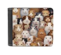 sinyumoney Colorful Guinea Pig Collage 3D Print Wallet Safe Protection Card Banknote Compartments Fashion Slim Leather Wallet for Boys Girls 11.7cm*9.5cm