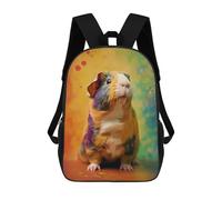 sinyumoney Colorful Guinea Pig Portrait Children's School Backpack Fashion Casual Children's Backpacks 3D Printed School Bags Boy Large Backpack 17inch