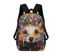 sinyumoney Colorful Hedgehog Art Print 3D Printed School Bag Children's School Backpack Schoolbags Travel Backpacks Casual Fashion Bag for Kids School Students 17inch