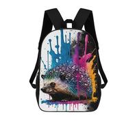 sinyumoney Colorful Hedgehog Art Print Backpack School Bag Rucksack Casual Daypacks School Work Travel Bag for Teenage Girls Boys Women Men 17inch
