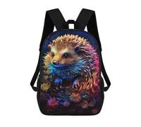 sinyumoney Colorful Hedgehog Artwork School Bags School Secondary High School College Backpack Travel for Men, Women & Teenage Boys 17inch