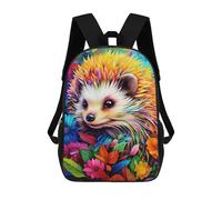 sinyumoney Colorful Hedgehog Garden Children's Backpack, Schoolbag Large Capacity Students Bookbag Rucksack Knapsack for Boys Girls Adults Teen 17inch