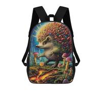 sinyumoney Colorful Hedgehog in Fantasy Forest -1 Backpack School Backpack Kids School Bag Large Capacity Kids Backpack for School Rucksack 3D Book Bag Gifts for Kids 17inch