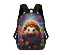 sinyumoney Colorful Hedgehog Party School Bag 3D Printed Children's School Backpack Casual Fashion Travel Backpacks for Kids School Students 17inch