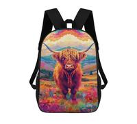 sinyumoney Colorful Highland Cow Art Print Rucksack Water Resistant Computer Rucksack for Camping Outdoor Adventures And Daily Travel 17inch