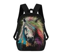 sinyumoney Colorful Horse Art Print-13 Rucksack Water Resistant Travel Backpack Computer Bag for Campus Outdoor Travel Sports 17inch