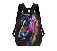 sinyumoney Colorful Horse Art Print-7 Backpack School Daypacks Business Backpack Water Resistant Bookbag for Camping Outdoor Adventures And Daily Travel 17inch