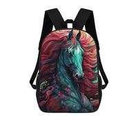 sinyumoney Colorful Horse Painting-3 School Backpack Large Lightweight Casual Backpack for Girls Boys Teenage 17inch