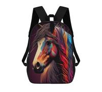 sinyumoney Colorful Horse Portrait-1 School Backpack Computer Rucksack for School/Work/Travel for School/Work/Travel 17inch