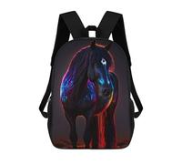 sinyumoney Colorful Horse School Bags Water Resistant Travel Backpack Computer Bag for Campus Outdoor Travel Sports 17inch