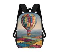 sinyumoney Colorful Hot Air Balloon Ride-2 Backpack School Bag Rucksack Casual Daypacks School Work Travel Bag for Teenage Girls Boys Women Men 17inch