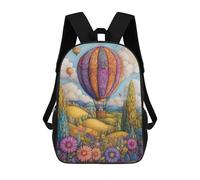 sinyumoney Colorful Hot Air Balloon Ride Backpack School Bag Lightweight Casual Daypack School Backpacks for School/Work/Travel 17inch