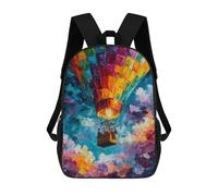 sinyumoney Colorful Hot Air Balloon Ride Children's Backpacks School Backpack 3D Printed for Kids Travel Rucksacks Book Bags Kids 17inch School Bag