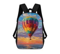 sinyumoney Colorful Hot Air Balloon Sunset -1 School Backpack Water Resistant School Bag Business Backpack for Men/Women 17inch