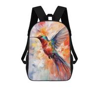 sinyumoney Colorful Hummingbird Painting-1 School Backpack Large School Backpack for Boys for Campus Outdoor Travel Sports 17inch