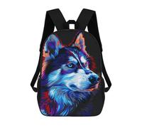 sinyumoney Colorful Husky Art Print-1 Backpack School Bag Lightweight Airport College Students Back Pack for School/Work/Travel 17inch