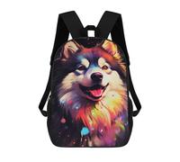 sinyumoney Colorful Husky Art Print Backpack School Bag Computer Rucksack for School/Work/Travel for Camping Outdoor Adventures And Daily Travel 17inch