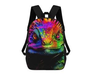 sinyumoney Colorful Iguana Backpack School Rucksack Casual Daypacks School Work Travel Bag for Girl, Teen Girls 17inch