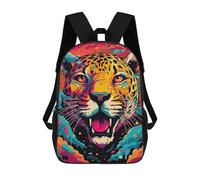 sinyumoney Colorful Jaguar Art Print School Backpack 3D Printed Children's 17inch Backpacks Bag Bookbag for Kids Boy Girl Book Bags Kids School Bag Travel Rucksacks