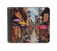 sinyumoney Colorful Japanese Alleyway 3D Print Clutch Purse Slots ID Window RFID Blocking Stylish Durable Wallets Craftsmanship Gifts 11.7cm*9.5cm
