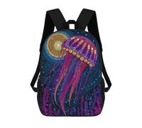 sinyumoney Colorful Jellyfish Art Print-2 Backpack School Bag Water Resistant School Bag Business Backpack for Boys/Girls/Teenagers 17inch